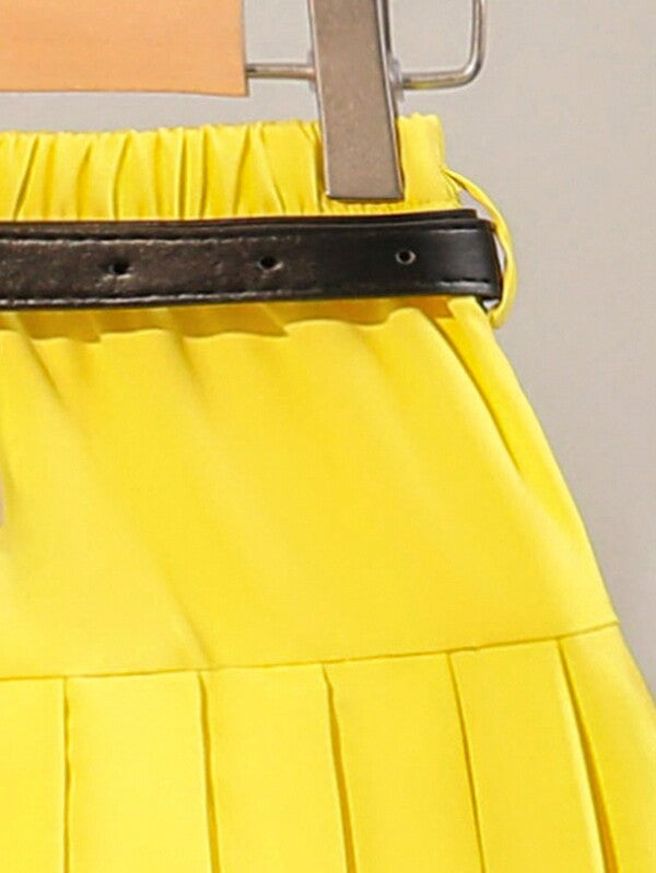 Conjunto de 2 piezas para niñas pequeñas, chaleco y falda