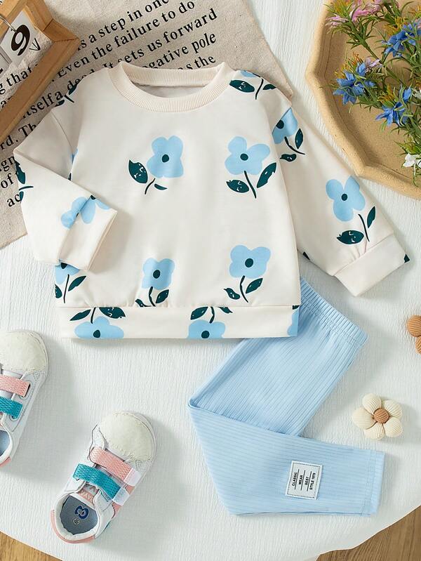 Conjunto de 2 piezas para bebé y niñas pequeñas, sweater y leegins