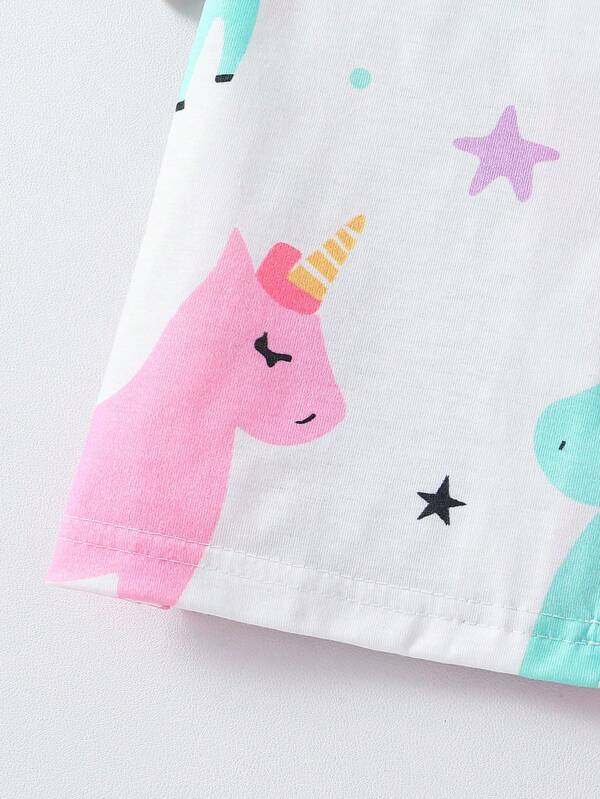 Conjunto de 2 piezas para niñas pequeñas, franela y short