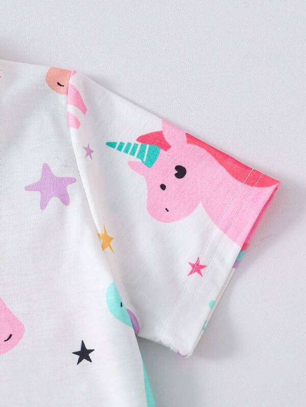 Conjunto de 2 piezas para niñas pequeñas, franela y short