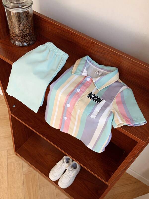 Conjunto de 2 piezas para bebé niños, camisa y shorts