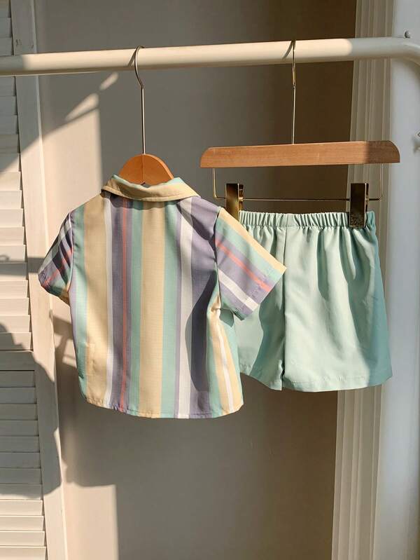 Conjunto de 2 piezas para bebé niños, camisa y shorts