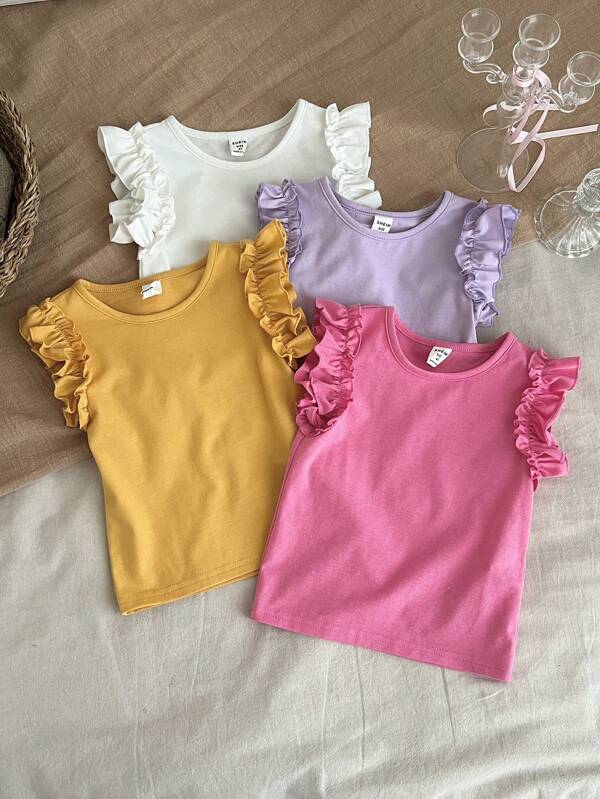 Set de 4 blusas para niñas pequeñas