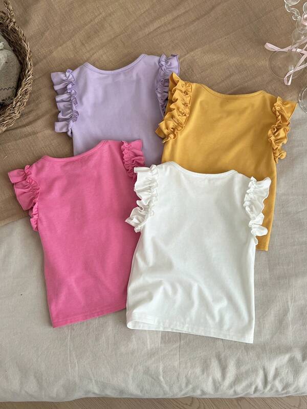Set de 4 blusas para niñas pequeñas
