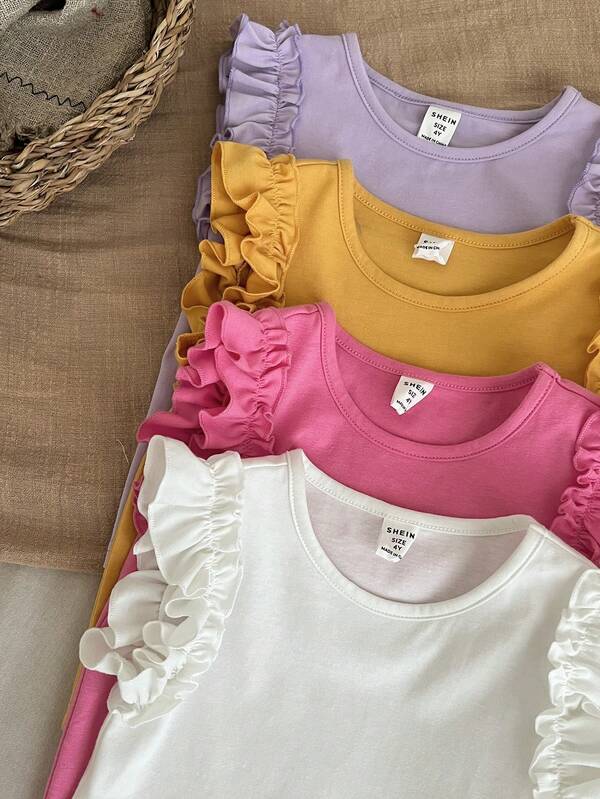 Set de 4 blusas para niñas pequeñas