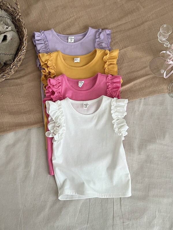 Set de 4 blusas para niñas pequeñas