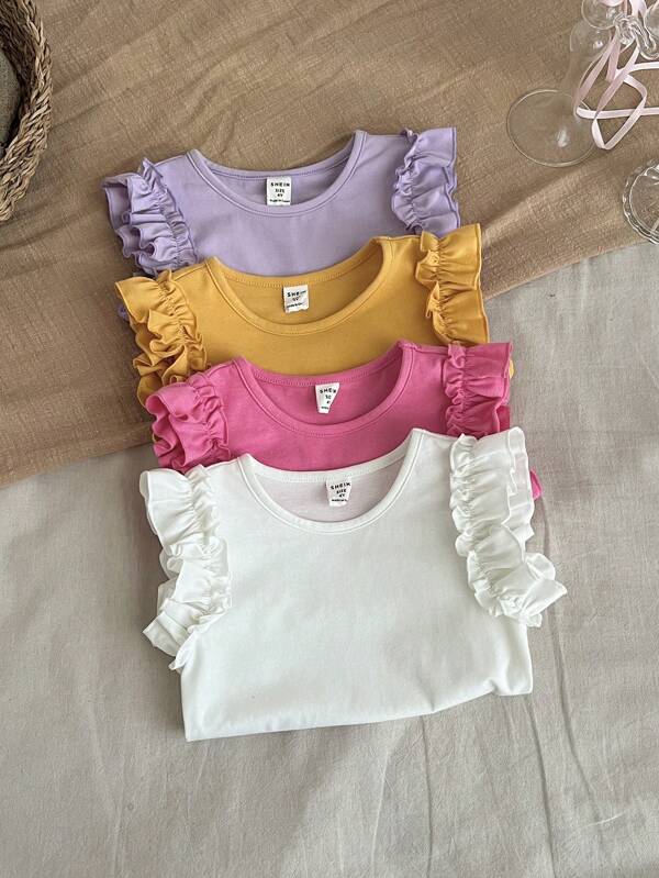 Set de 4 blusas para niñas pequeñas