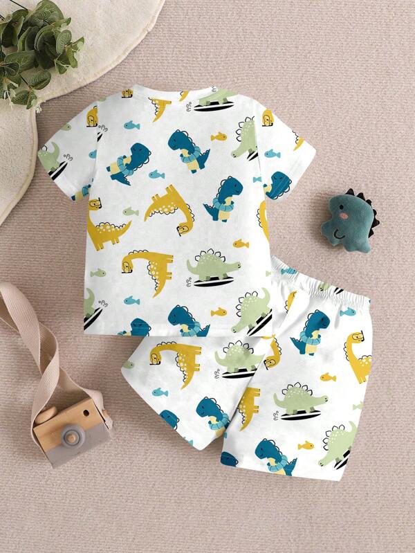 Conjunto de 2 piezas para bebé y niños pequeños, franela y shorts