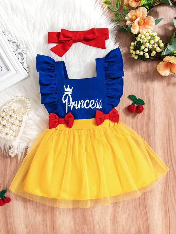 Vestido estilo Blancanieves para bebé y niñas pequeñas