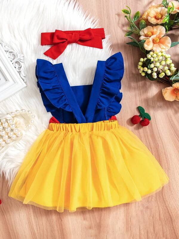 Vestido estilo Blancanieves para bebé y niñas pequeñas