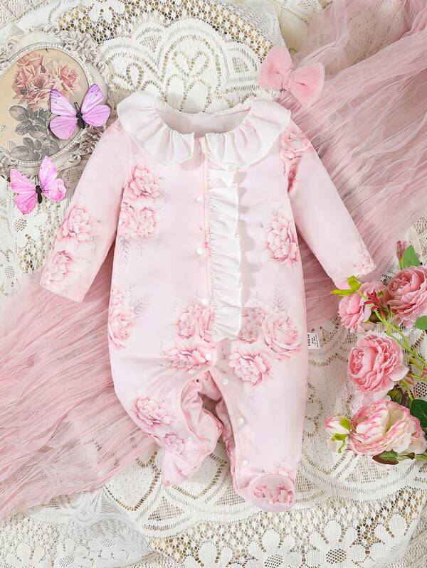 Mameluco de flores para bebé niña