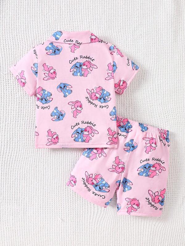 Conjunto de 2 piezas para niñas pequeñas, franela y short