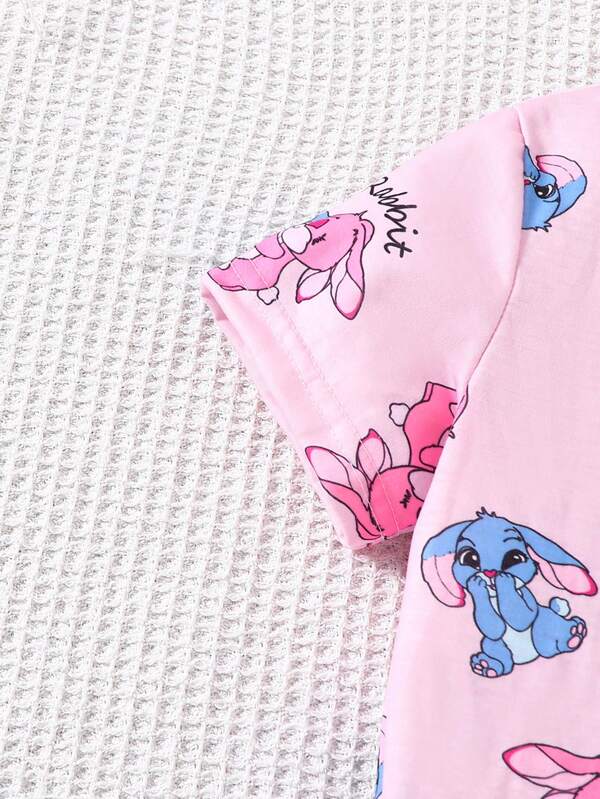 Conjunto de 2 piezas para niñas pequeñas, franela y short