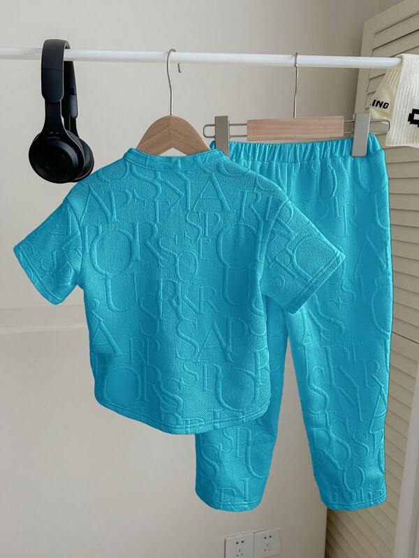Conjunto de 2 piezas para niños pequeños, franela y mono