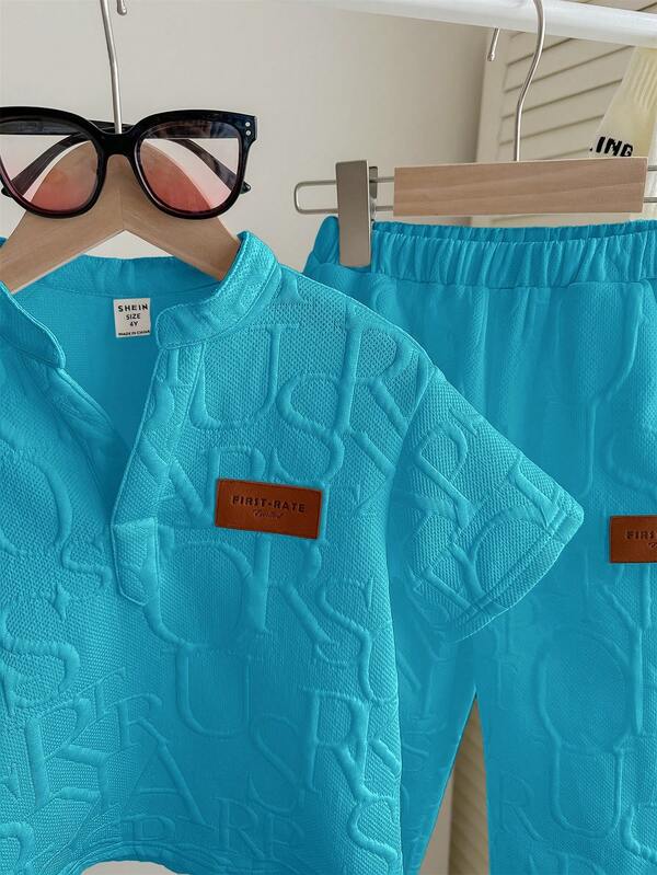 Conjunto de 2 piezas para niños pequeños, franela y mono