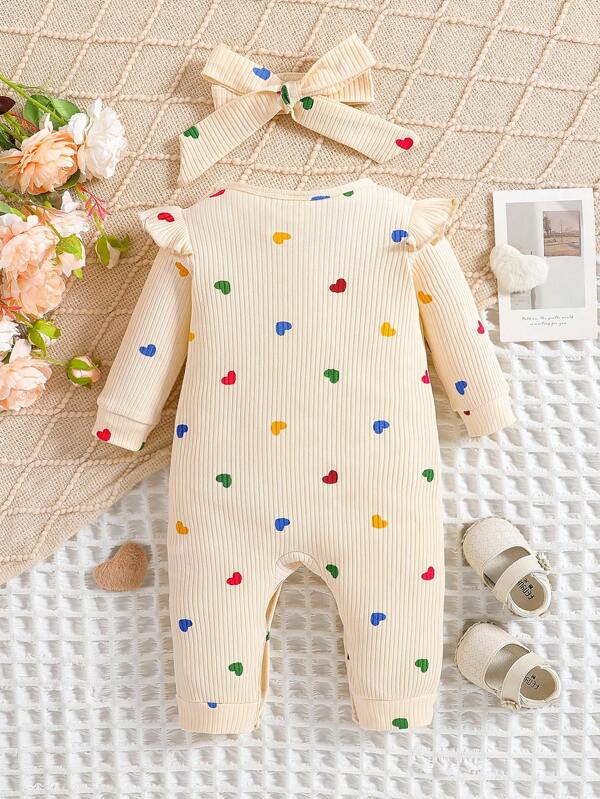 Set de 2 piezas para bebé pequeña, mameluco y lazo