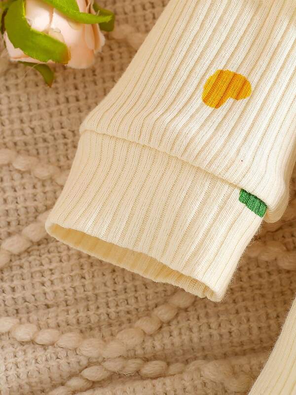 Set de 2 piezas para bebé pequeña, mameluco y lazo