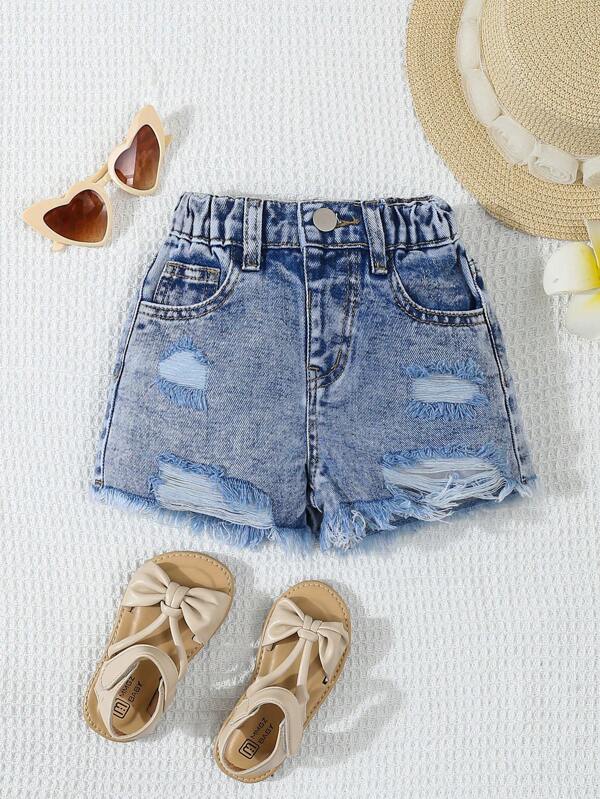 Short denim para bebé niña pequeña