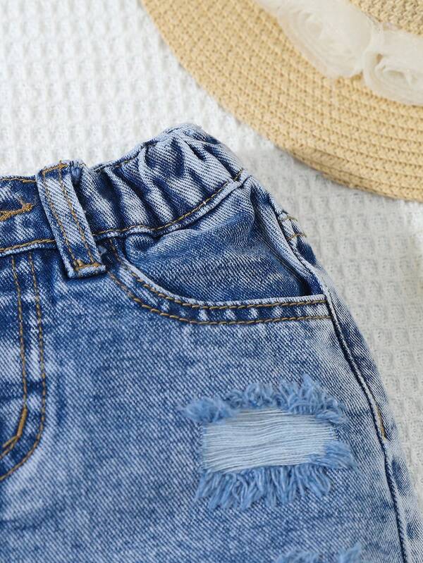 Short denim para bebé niña pequeña