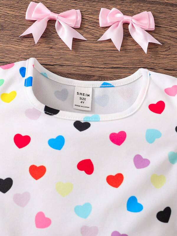 Conjunto de 2 piezas para niñas pequeñas, blusa y falda