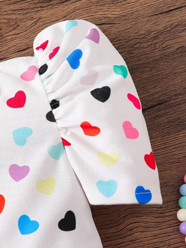 Conjunto de 2 piezas para niñas pequeñas, blusa y falda