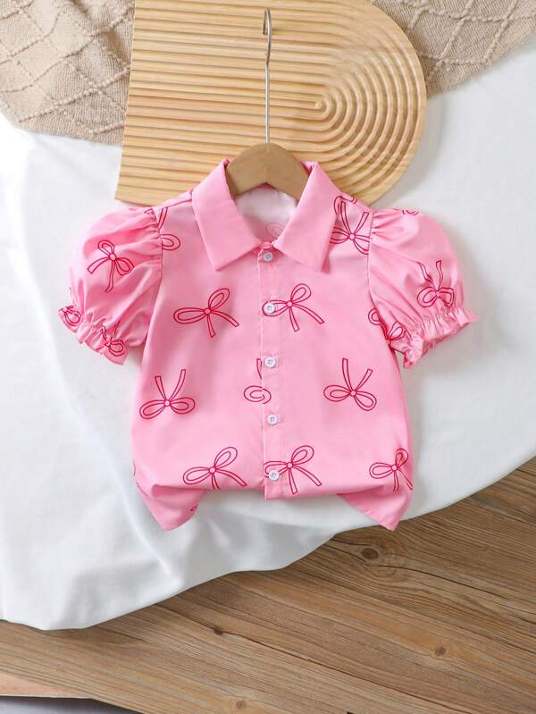 Blusa de lazos para niña pequeña