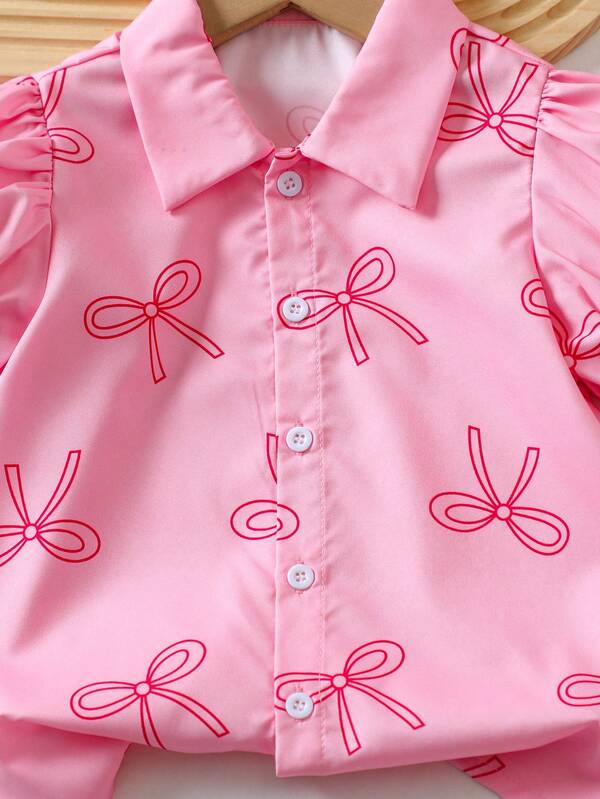 Blusa de lazos para niña pequeña
