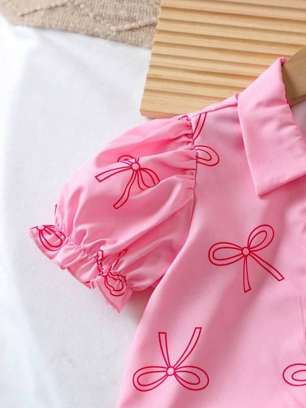 Blusa de lazos para niña pequeña