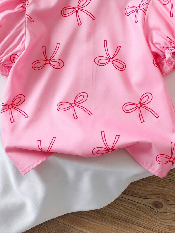 Blusa de lazos para niña pequeña