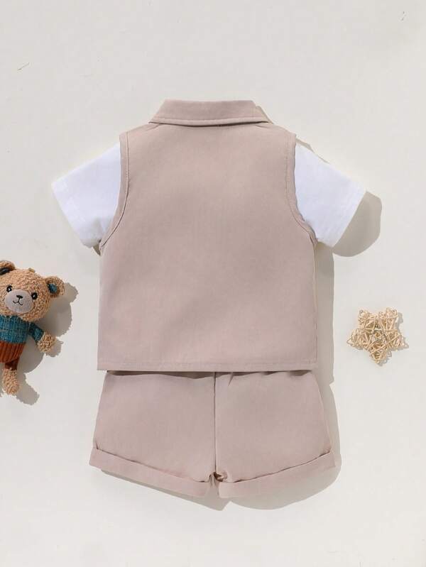 Conjunto de 2 piezas para bebé y niños pequeños, camisa y shorts