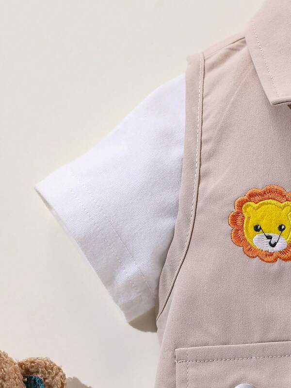 Conjunto de 2 piezas para bebé y niños pequeños, camisa y shorts