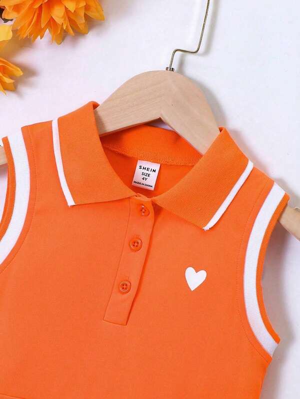 Vestido naranja  para bebé y niñas pequeñas