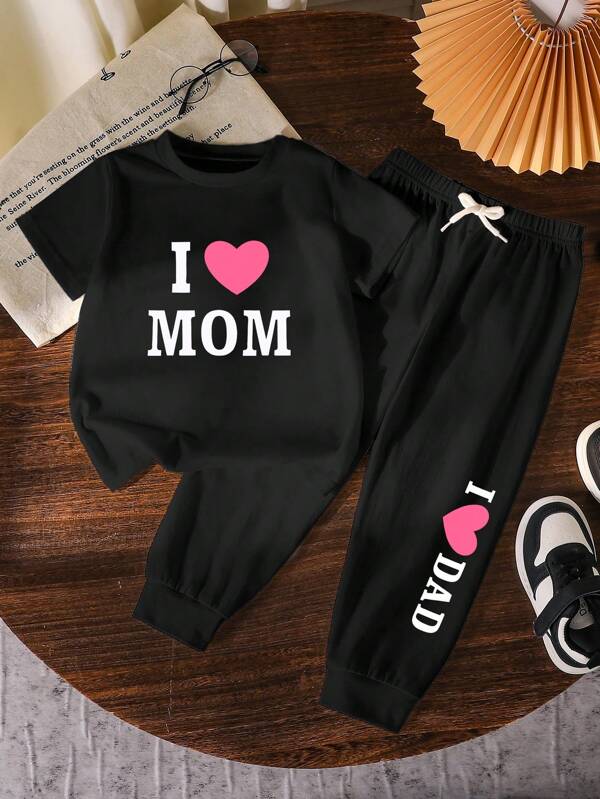 Conjunto de 2 piezas para niñas pequeñas, franela y joggers