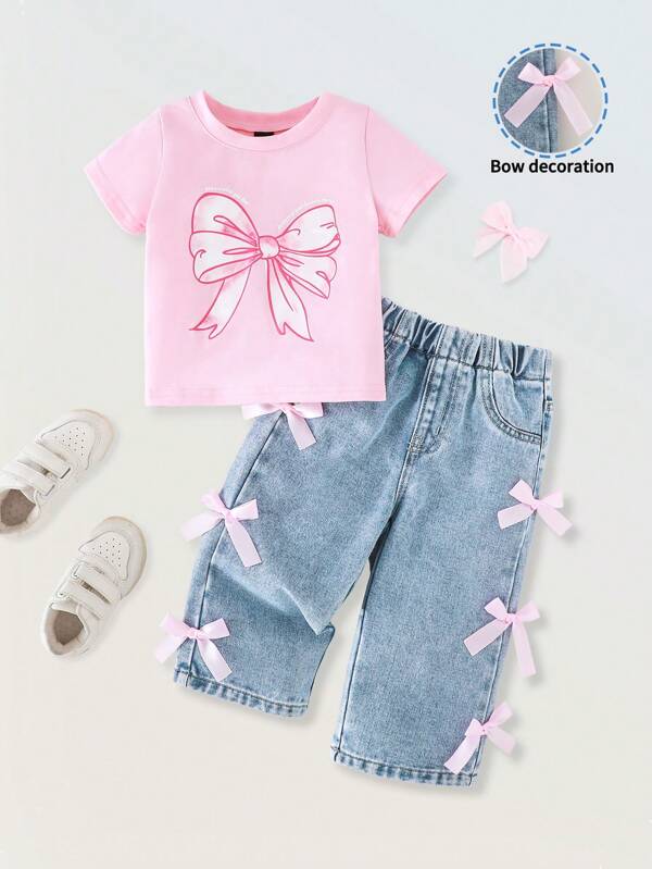 Conjunto de 2 piezas para bebé y niñas pequeñas, franela y pantalón