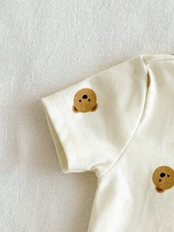 Conjunto de 2 piezas para bebé y niños pequeños, franela y mono