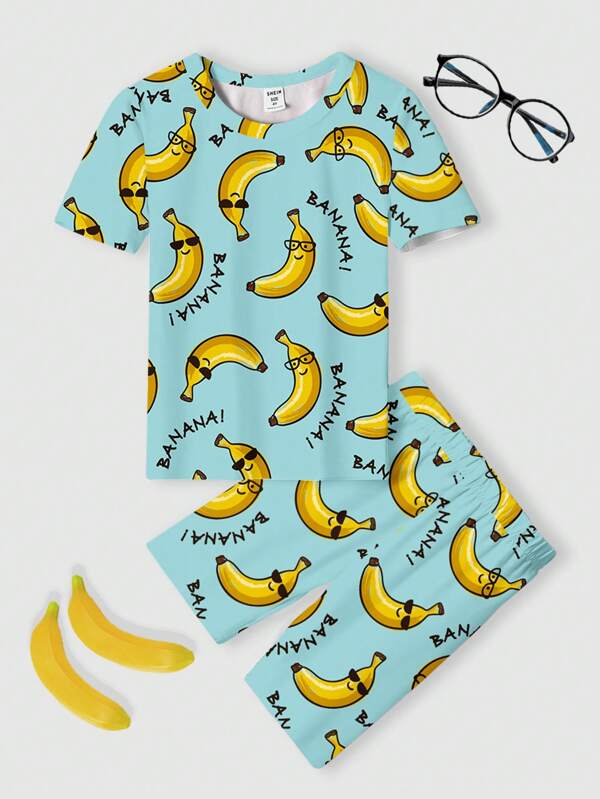 Conjunto de 2 piezas para niños pequeños, franela y shorts