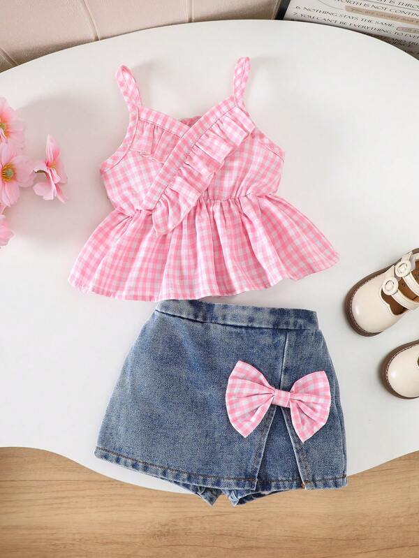 Conjunto 2 piezas para bebé y niñas pequeñas, short y top