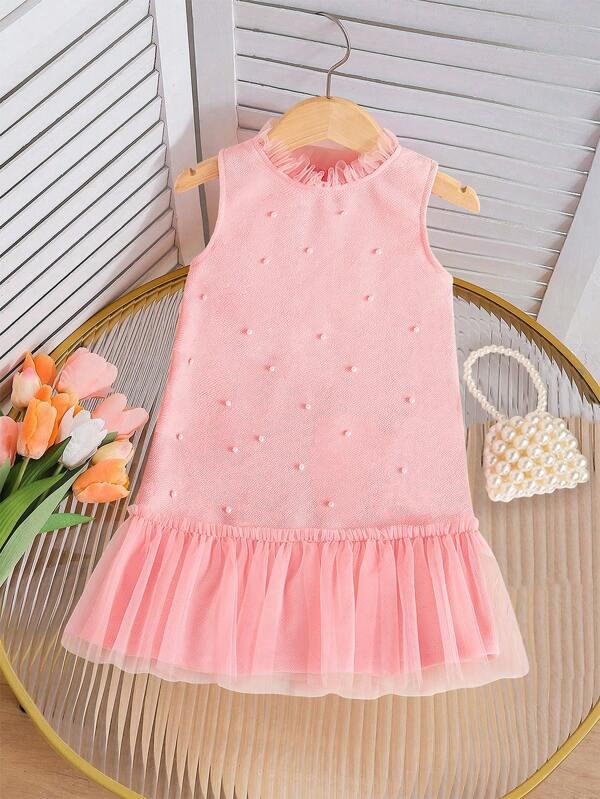 Vestido rosa para niñas pequeñas