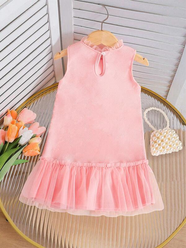 Vestido rosa para niñas pequeñas