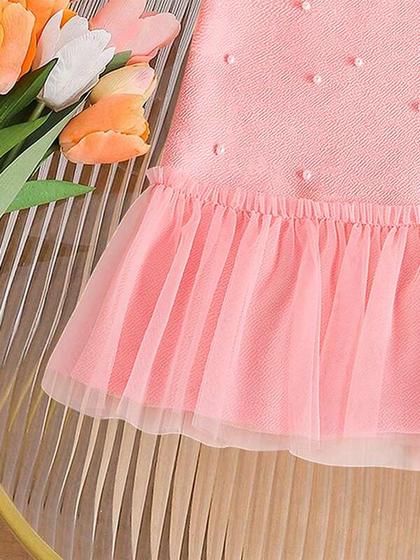 Vestido rosa para niñas pequeñas