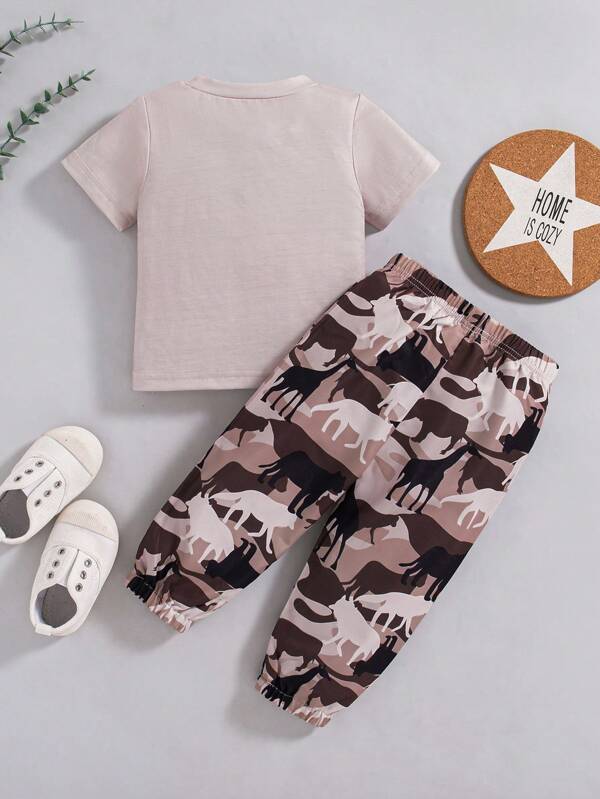 Conjunto de 2 piezas para bebé y niños pequeños, franela y mono