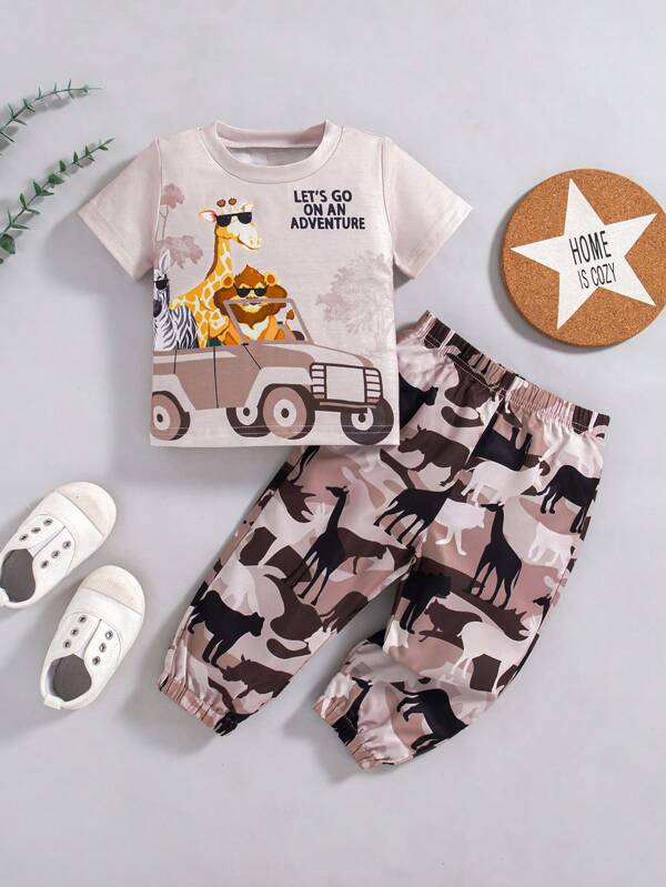 Conjunto de 2 piezas para bebé y niños pequeños, franela y mono