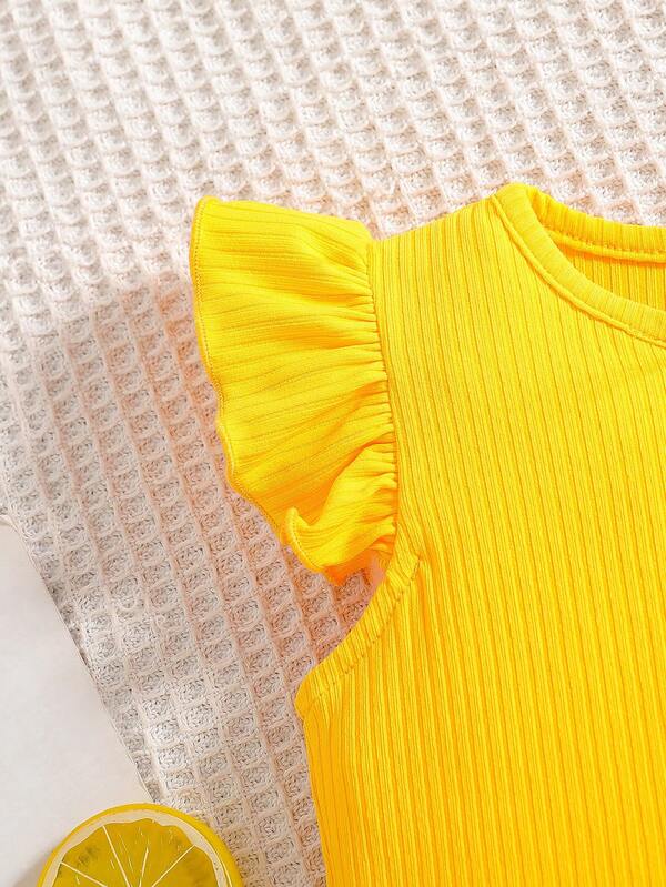 Conjunto de 2 piezas para bebé y niñas pequeñas, blusa y shorts