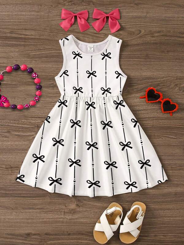 Vestido de lazos para niñas pequeñas