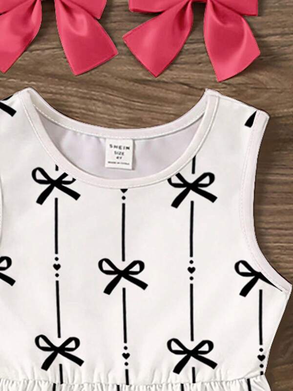 Vestido de lazos para niñas pequeñas