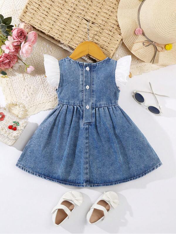 Vestido denim para bebé niña
