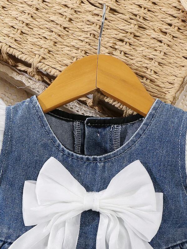Vestido denim para bebé niña