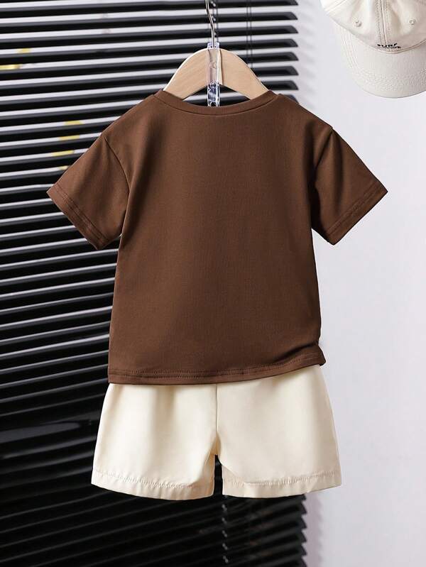 Conjunto de 2 piezas para bebé y niños pequeños, franela y shorts