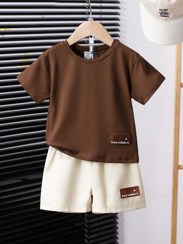 Conjunto de 2 piezas para bebé y niños pequeños, franela y shorts