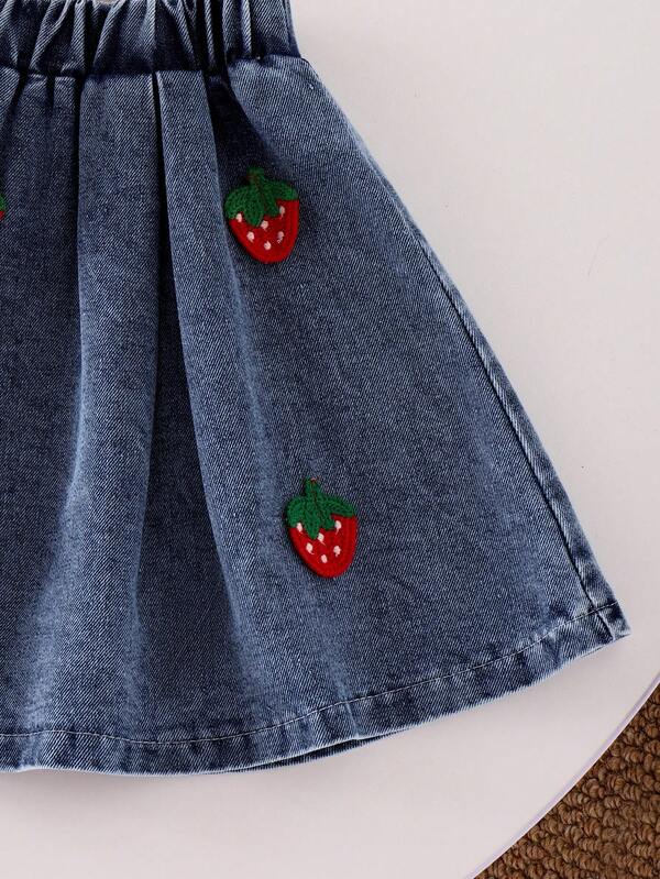 Conjunto de 2 piezas para niñas pequeñas, camisa y falda